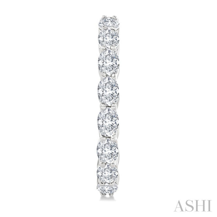 1 7/8 Ctw North-South Oval Cut Diamond Fashion Hoop Earring in 14K White Gold