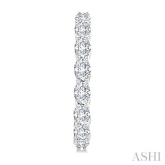 1 7/8 Ctw North-South Oval Cut Diamond Fashion Hoop Earring in 14K White Gold