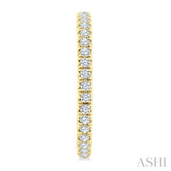 1 Ctw French Pave Set Round Cut Diamond Fashion Half Hoop Earring in 14K Yellow Gold