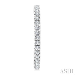 1 Ctw French Pave Set Round Cut Diamond Fashion Half Hoop Earring in 14K White Gold