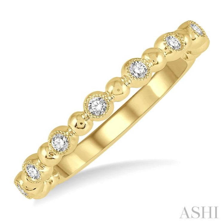 1/6 Ctw Ball Link Round CutDiamond Stack Band in 14K Yellow Gold