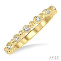 1/6 Ctw Ball Link Round CutDiamond Stack Band in 14K Yellow Gold