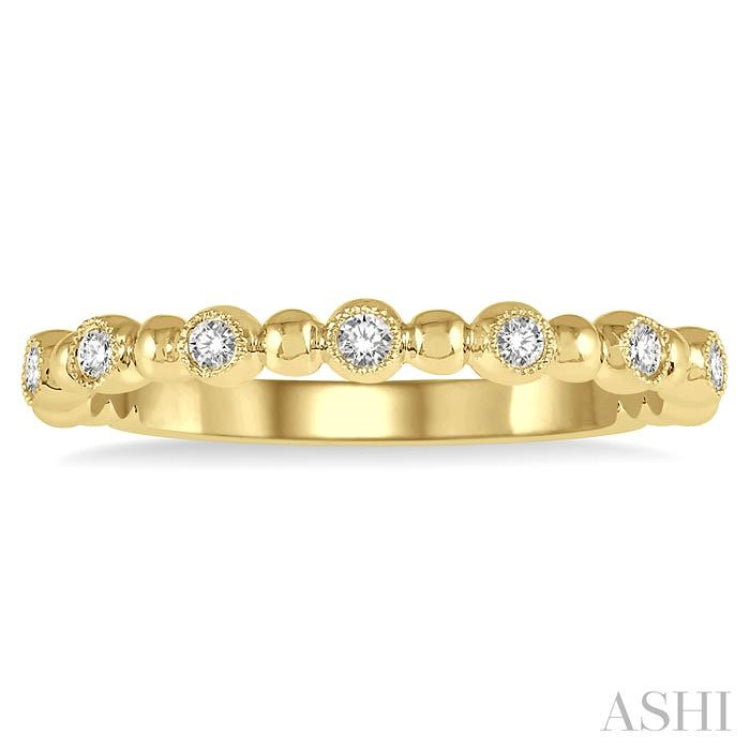 1/6 Ctw Ball Link Round CutDiamond Stack Band in 14K Yellow Gold