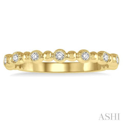 1/6 Ctw Ball Link Round CutDiamond Stack Band in 14K Yellow Gold