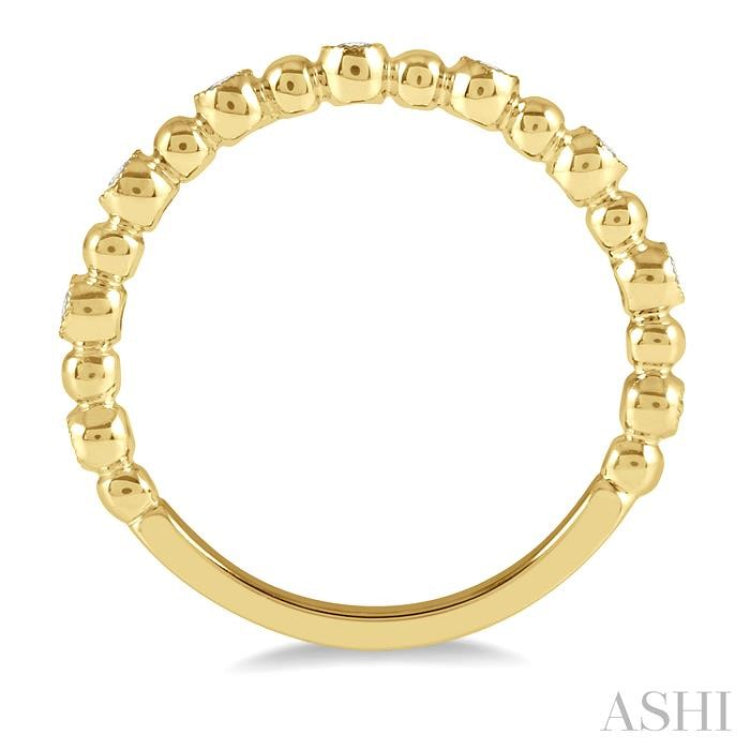 1/6 Ctw Ball Link Round CutDiamond Stack Band in 14K Yellow Gold