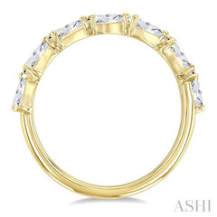 1 Ctw East-West Pear Shape Diamond Fashion Band in 14K Yellow Gold