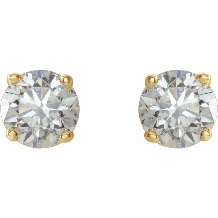 14K Yellow Gold 3/8 CTW Natural Diamond  Earrings