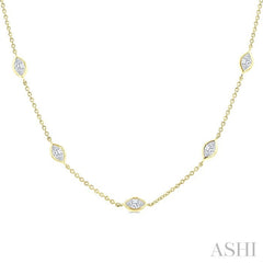 2 Ctw Marquise Cut Diamond Fashion Necklace in 14K Yellow Gold