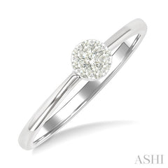 1/10 Ctw Lovebright Petite Round Shape Round Cut Diamond Fashion Ring in 10K Yellow and White Gold