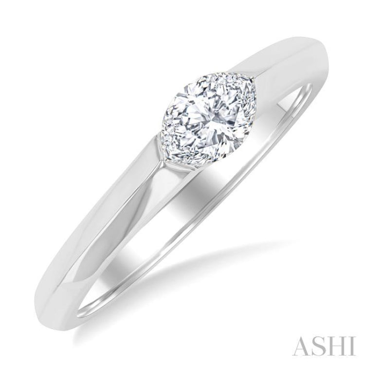 1/3 Ctw East-West Set Marquise Cut Diamond Fashion Ring in 14K White Gold