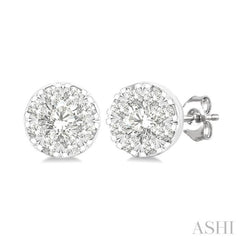 1/6 Ctw Lovebright Petite Round Shape Round Cut Diamond Fashion Stud Earring in 10K Yellow and White Gold
