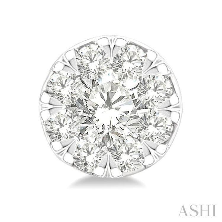 1/6 Ctw Lovebright Petite Round Shape Round Cut Diamond Fashion Stud Earring in 10K Yellow and White Gold