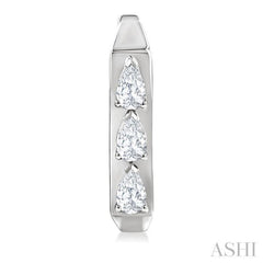 1/2 Ctw Pear Cut Diamond Hexagonal Fashion Hoop Earrings in 14K White Gold
