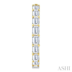 1 7/8 Ctw North-South Emerald Cut Diamond Fashion Hoop Earring in 14K Yellow Gold