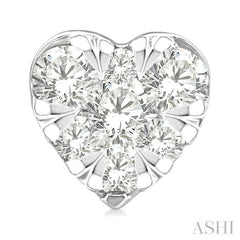 1/6 Ctw Lovebright Petite Heart Shape Round Cut Diamond Fashion Stud Earring in 10K Yellow and White Gold