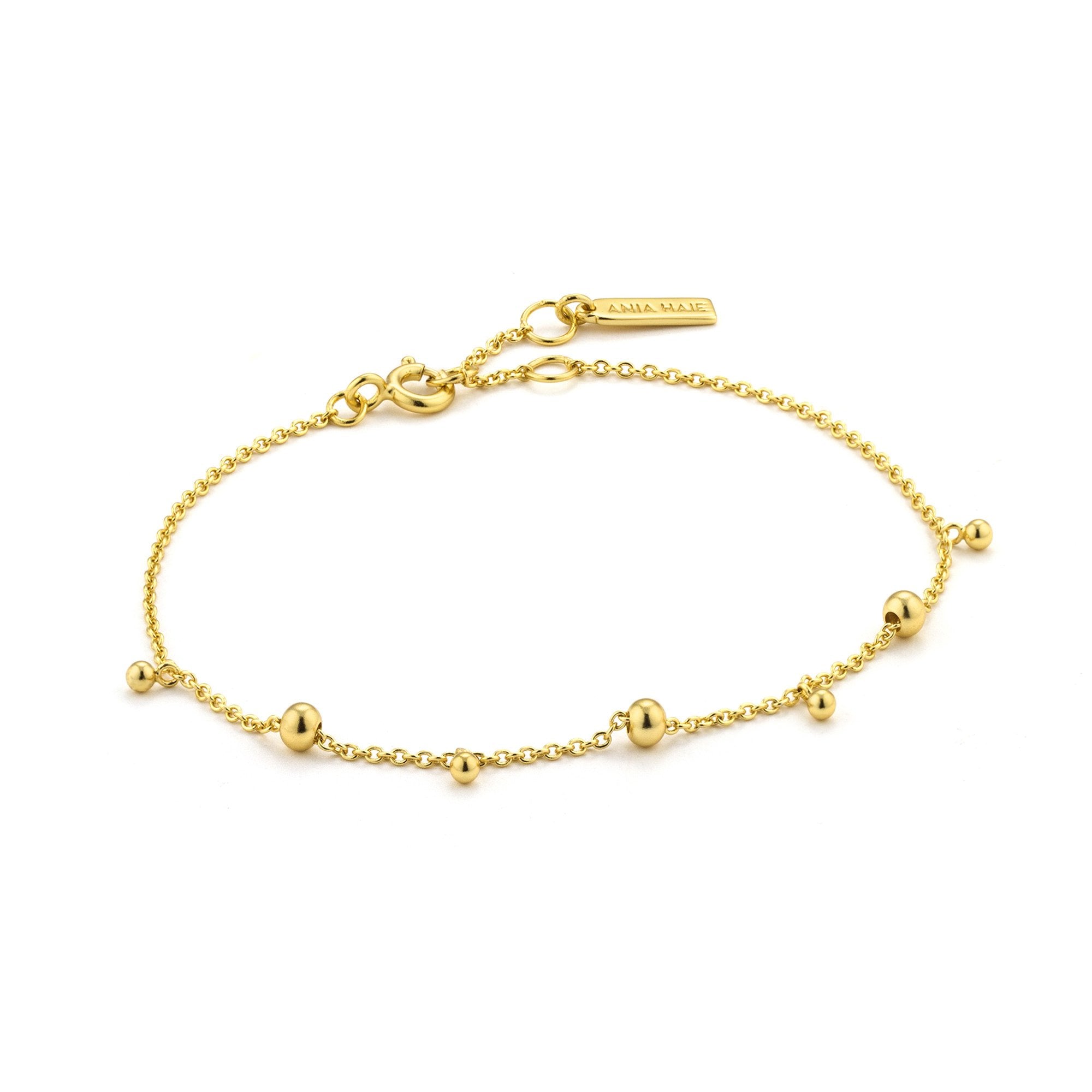 Ania Haie gold modern drop balls bracelet