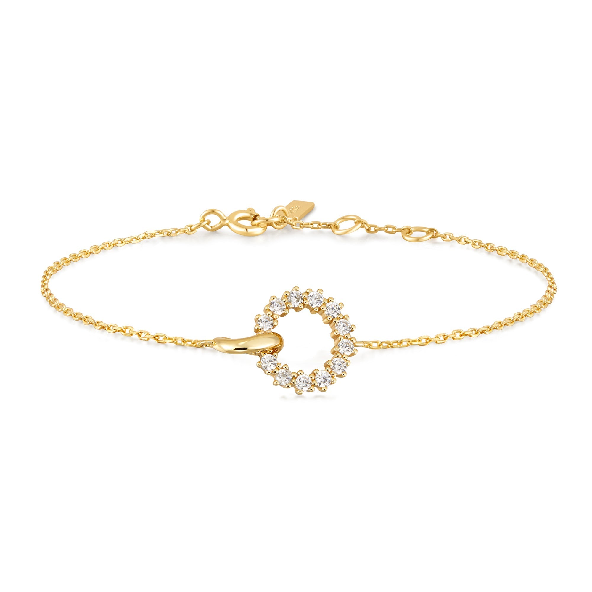 Gold Interlinked Circles Pav¨¦ Bracelet - Ania Haie