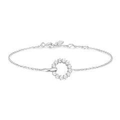 Silver Interlinked Circles Pav¨¦ Bracelet