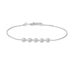 Silver Pav¨¦ Multi Beaded Chain Bracelet