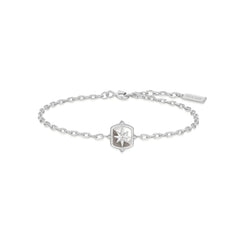 Silver Colour-Block Mother of Pearl Star Bracelet