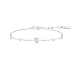Silver Mint Green Station Bracelet