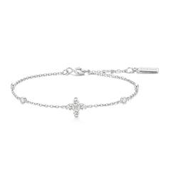 Silver Sparkling Lucky Clover Bracelet