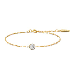 Gold Pav¨¦ Disc Bracelet