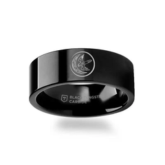Game of Thrones Noble Houses Sigil Engraving Black Tungsten Ring Arryn - 2mm - 12mm