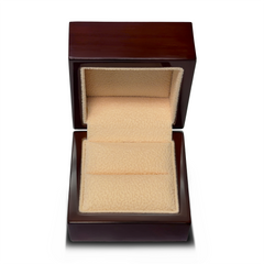 Bear Paw Tracks Engraved Chocolate Dark Wood Personalized Wooden Wedding Ring Box