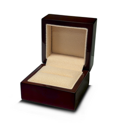 Sabre-Tooth Tiger Engraved Chocolate Dark Wood Personalized Wooden Wedding Ring Box