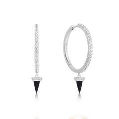 silver-black-agate-drop-hoop-earrings