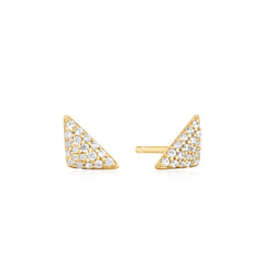 Gold Triangular Pav¨¦ Studs