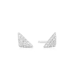 Silver Triangular Pav¨¦ Studs