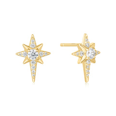Gold Eight-Pointed Star Stud Earrings