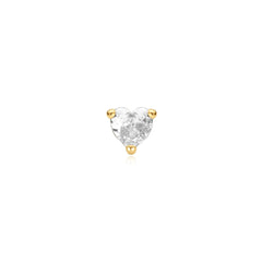 Gold Heart Barbell Single Earring