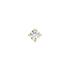 Gold Sparkle Round Barbell Single Earring