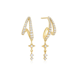 Gold Star Drop Stud Earrings