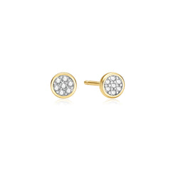 Gold Small Pav¨¦ Disc Stud Earrings