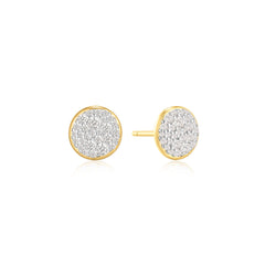 Gold Pav¨¦ Disc Stud Earrings