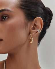 Gold Twist Stud Earrings