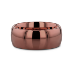 COFFEE Traditional Domed Espresso Tungsten Carbide Wedding Ring - 8mm