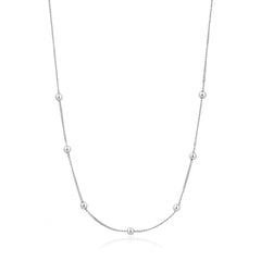 Silver Modern Beaded Necklace