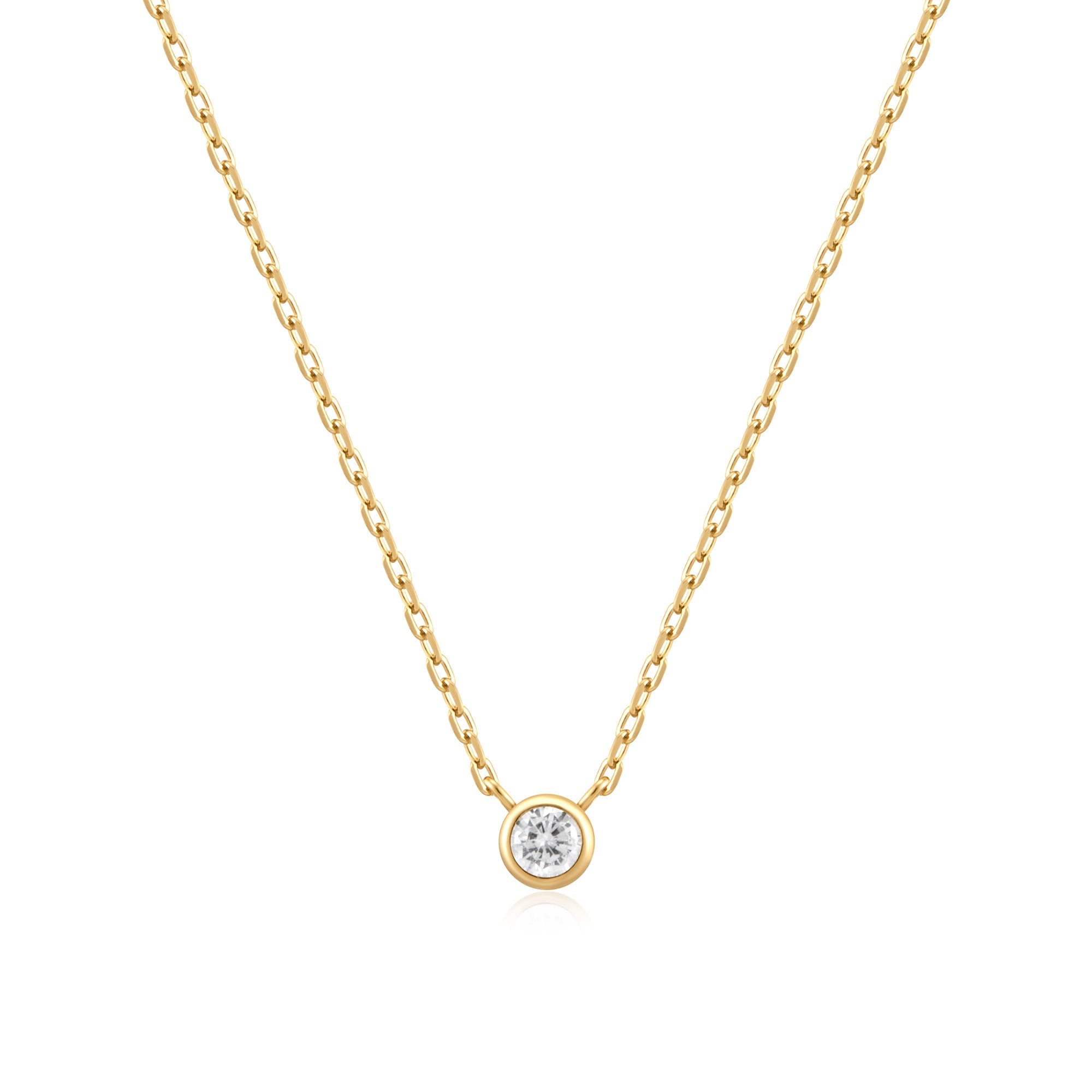 Ania Haie Gold Round Solitaire Cubic Zirconia Necklace