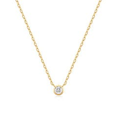 Ania Haie Gold Round Solitaire Cubic Zirconia Necklace