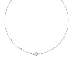 Silver Geometric Satellite Necklace
