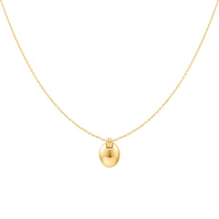 Gold Oval Charm Necklace