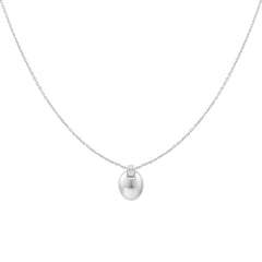 Silver Oval Charm Necklace