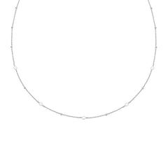 Silver Disc Station Necklace