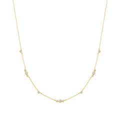 Gold Sparkling Bezel Cubic Zirconia Station Necklace - Ania Haie