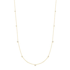 Gold Bezel Cubic Zirconia Station Necklace